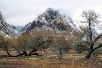 Mountains are seen in the Red Rock Conservation Area on Wednesday, Jan. 27, 2021, in Las Vegas. ...