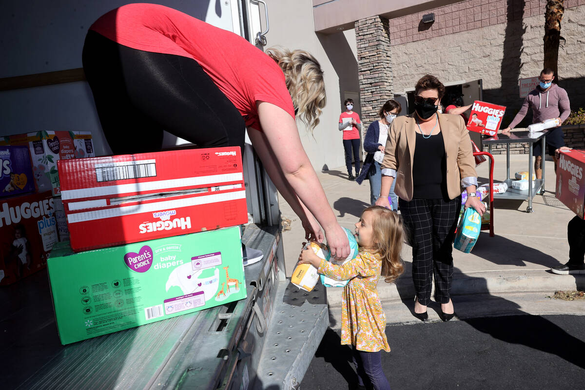 Isabella Steffens, 3, great-granddaughter of Assistance League of Las Vegas member Lynn Steffen ...