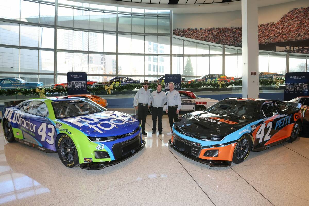 Petty-GMS NASCAR team owners Richard Petty (left) and Maury Gallagher (right) and team presiden ...