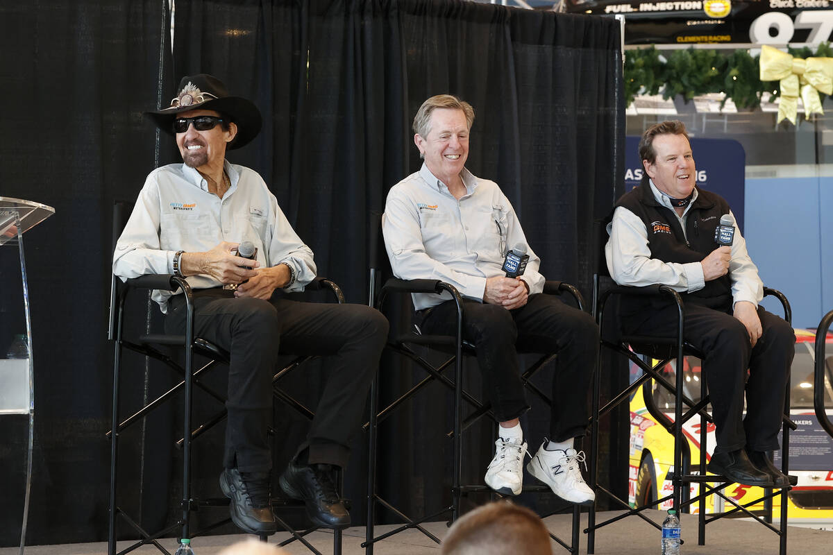 Petty-GMS NASCAR team owners Richard Petty (left), Maury Gallagher (middle) and team president ...