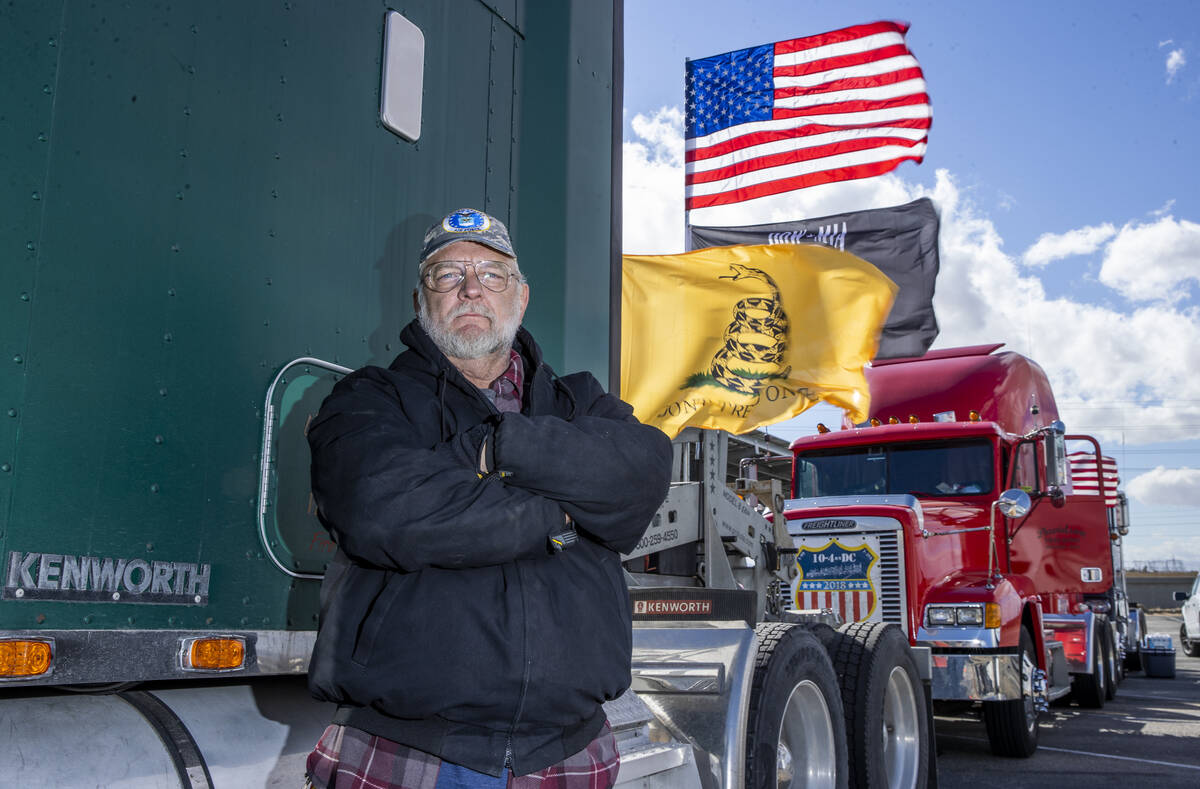 Trucker Ron Coleman of Reno is one of the early attendees arriving for The People’s Con ...