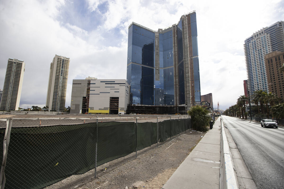 An empty lot between Fontainebleau Las Vegas and Sahara Las Vegas in Las Vegas, is seen on Wedn ...