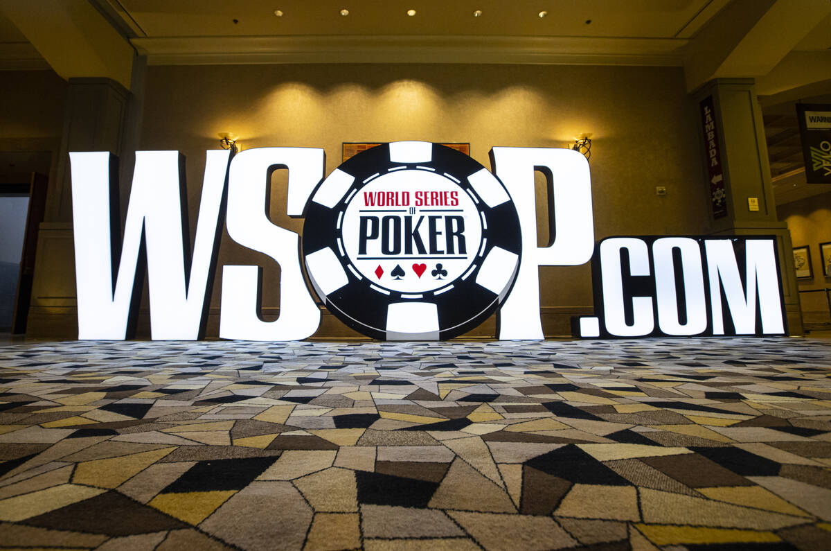 Signage for the World Series of Poker at the Rio in Las Vegas on Thursday, Oct. 28, 2021. (Chas ...