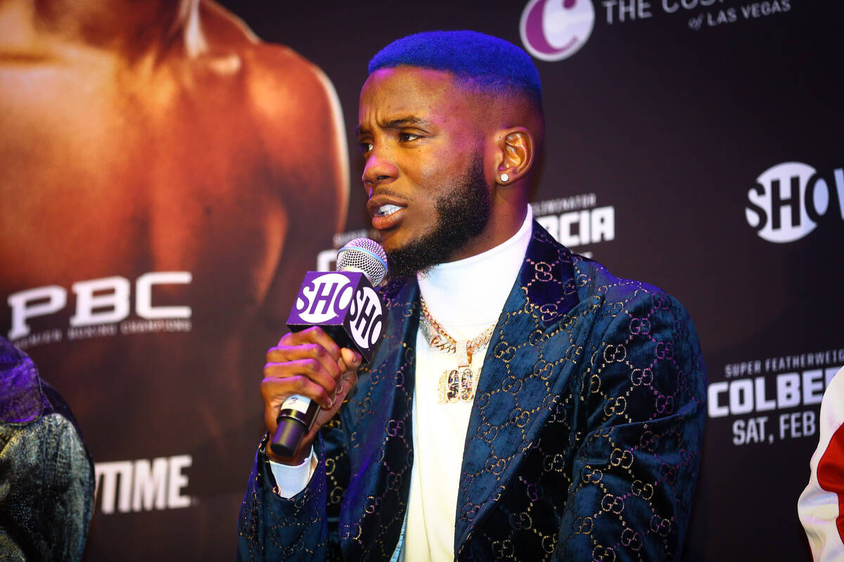 Undefeated junior lightweight Chris Colbert speaks at the final press conference before his fig ...