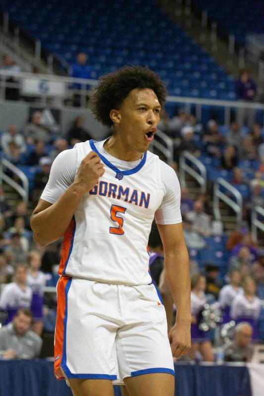 Bishop Gorman's Darrion Williams during the NIAA Class 5A boys basketball state semifinal again ...