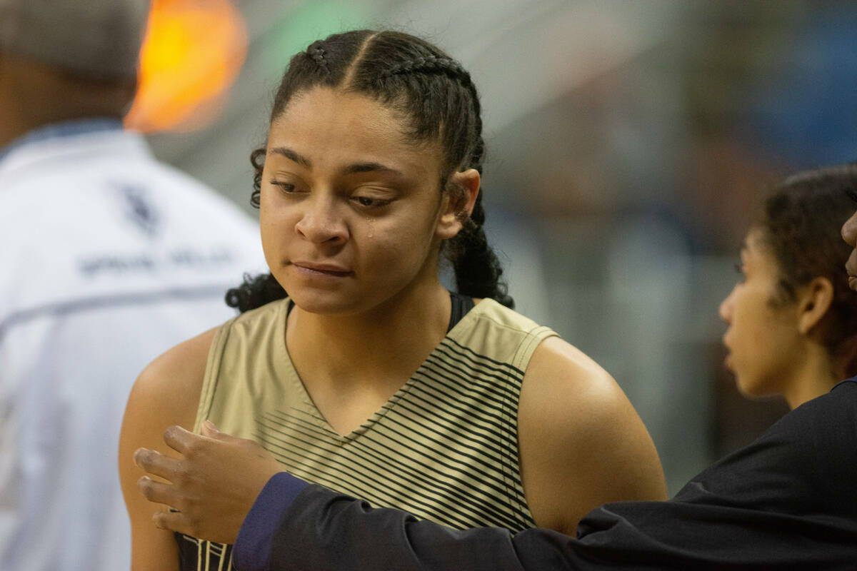 Spring ValleyÕs Briana Green following a loss to Bishop Manogue during the NIAA Class 5A g ...