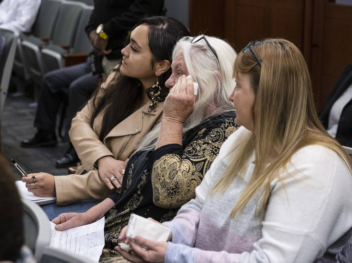 Cathy Calderon, center, the mother of James Dutter, who was run over and killed by his girlfrie ...