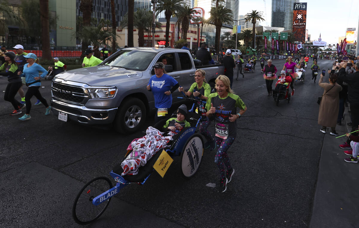 Taylor Capsouto competes during the Rock ‘n’ Roll Las Vegas half marathon and 10- ...