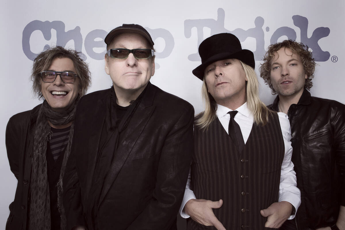 Cheap Trick, from left, Tom Petersson, Rick Nielsen, Robin Zander and Daxx Nielsen, play The St ...