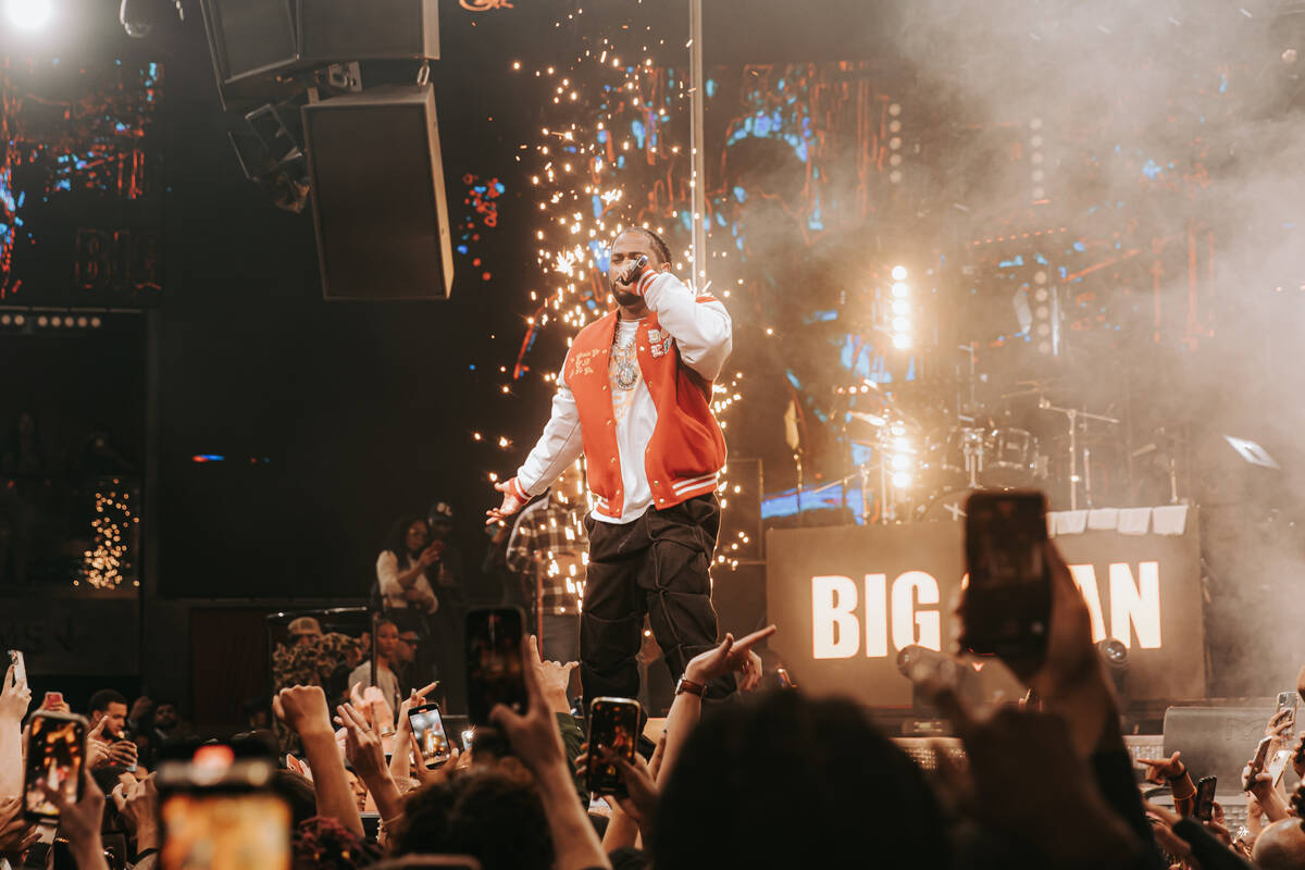 Big Sean is shown onstage at Drai’s Nightclub at the Cromwell on the Las Vegas Strip on Satur ...