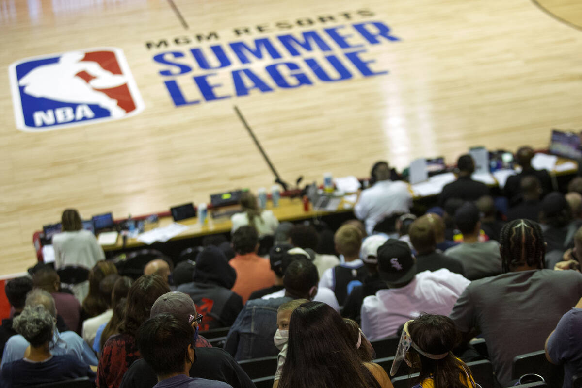 Fans attend an NBA Summer League basketball game between the Sacramento Kings and the Washingto ...