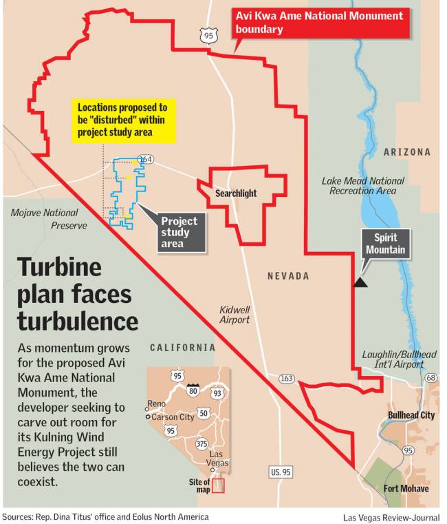 Map of proposed Avi Kwa Ame National Monument (Las Vegas Review-Journal)