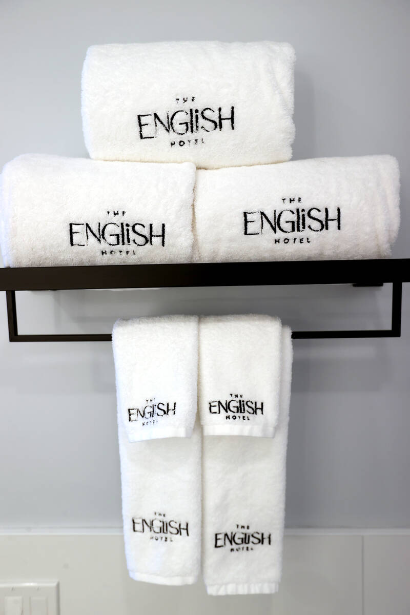 Signature guest room towels at The English Hotel, named for celebrity chef Todd English, in dow ...
