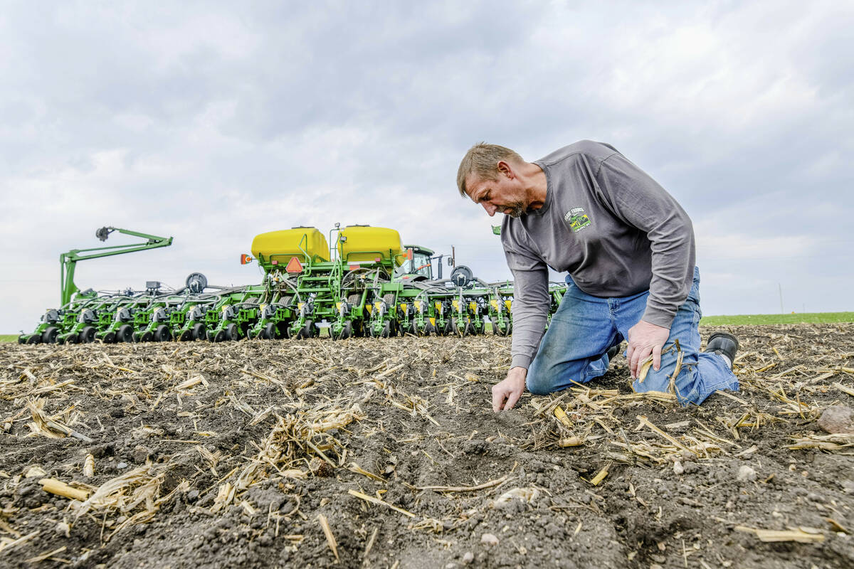 This 2018 photo shows Jeff Frank on his farm near Auburn, Iowa. (Joseph L. Murphy/Iowa Soybean ...