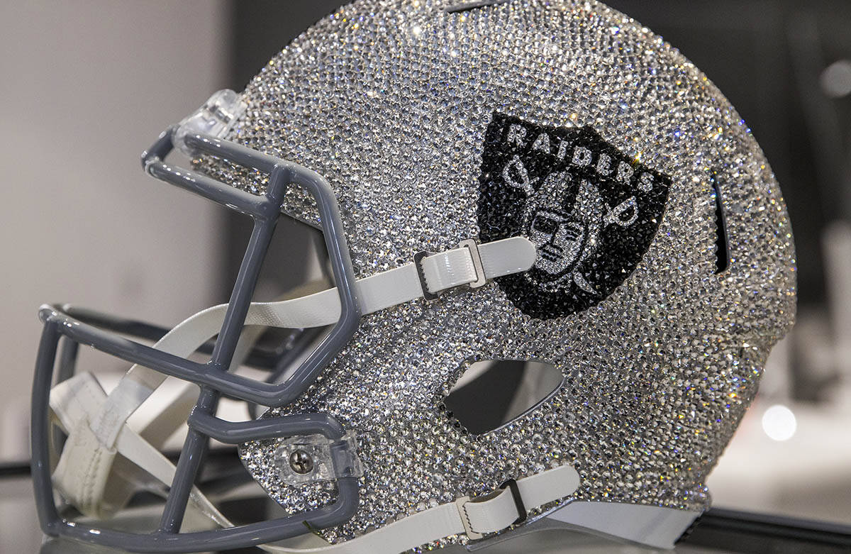 A crystal-covered RaiderÕs helmet for $7,700 can be purchased at The Raider Image official tea ...