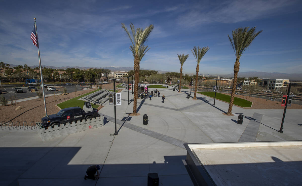 The Tiltyard at the arena entrance during a tour of the new Dollar Loan Center on Thursday, Mar ...