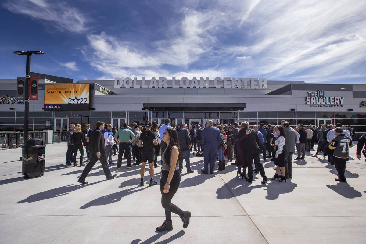 Attendees begin to flow into the arena following a ribbon-cutting ceremony for the new Dollar L ...