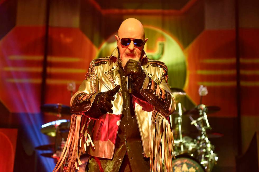 Rob Halford of Judas Priest performs at the Hollywood Casino Amphitheatre on Wednesday, Aug 22, ...
