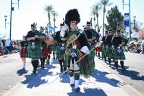 The Las Vegas Emerald Society marches in the 53rd Annual Southern Nevada Sons & Daughters of Er ...