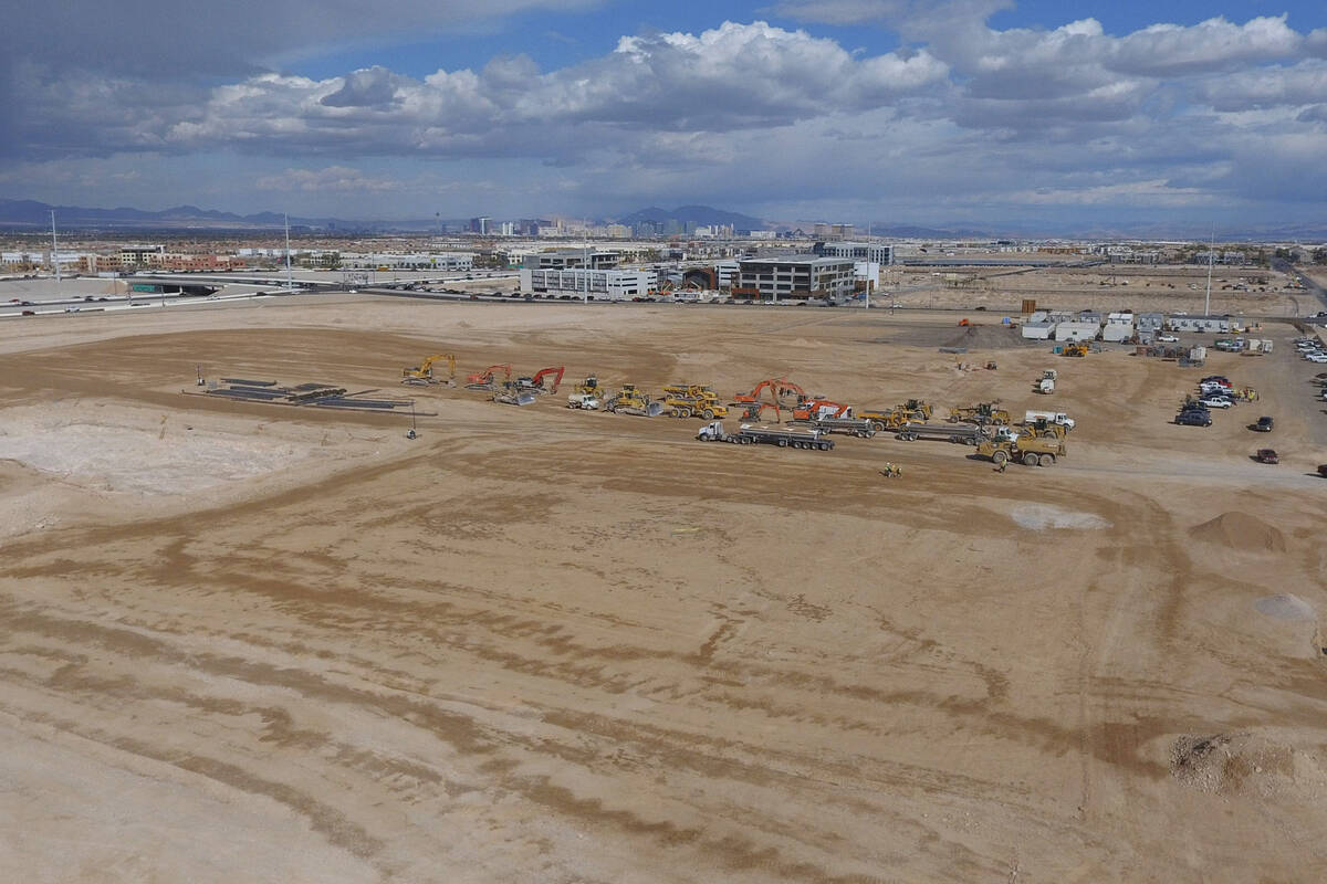 Heavy construction equipment is seen as construction is underway for new Durango hotel-casino a ...