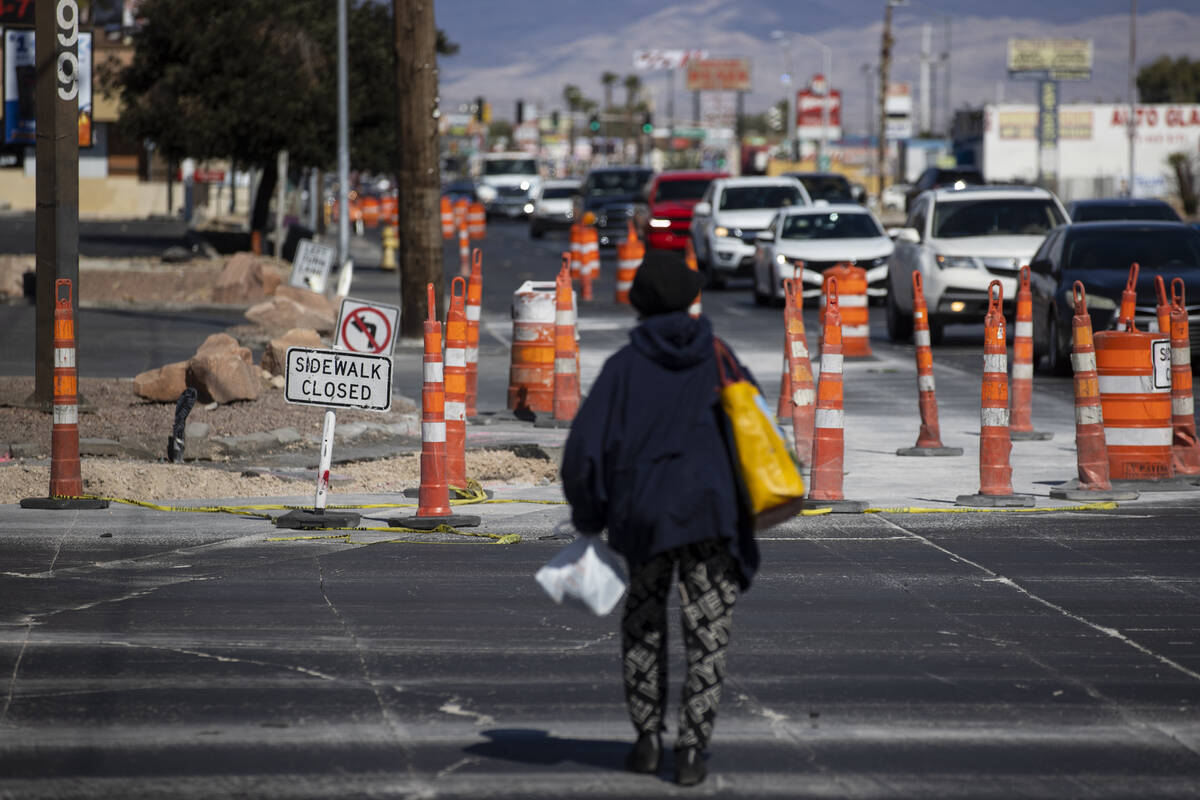 The intersection of Nellis Bouelavard and Bonanza Road in Las Vegas where a road project is sch ...