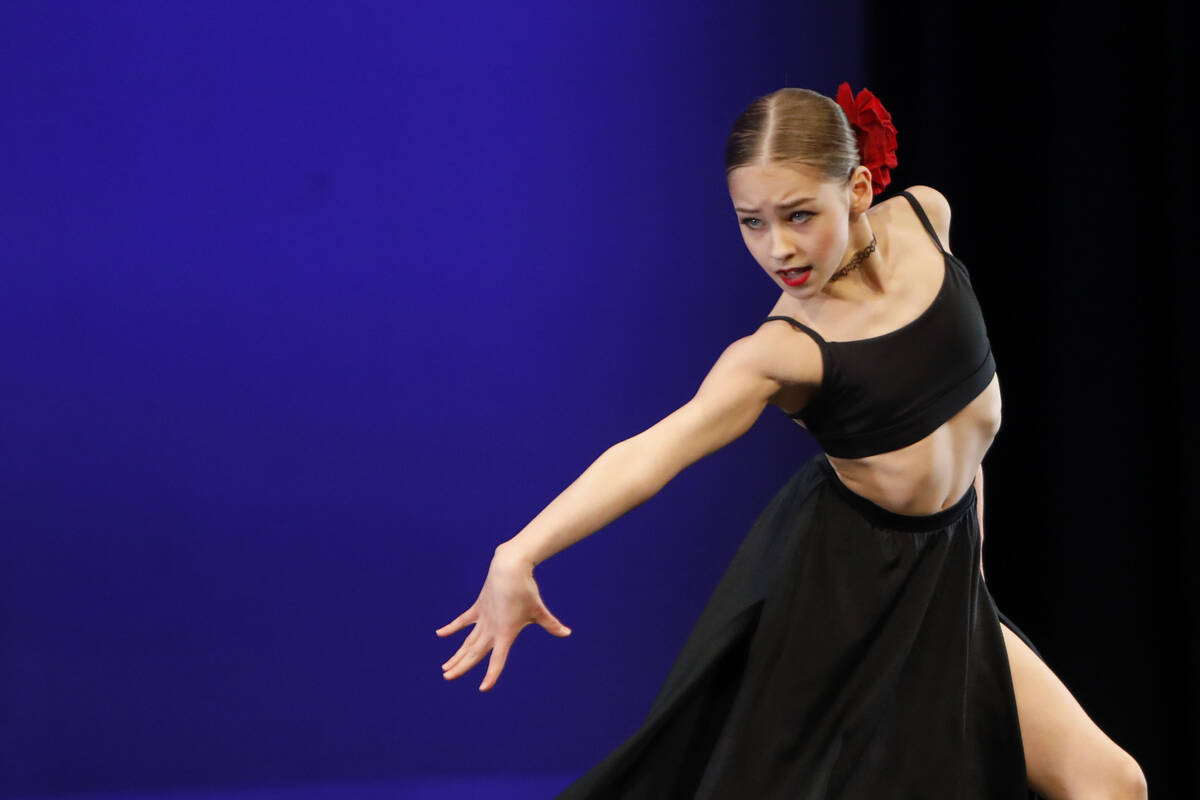 Karyna Majeroni (10) competes in the Pre-Competitive Contemporary Competition Group 1 women age ...