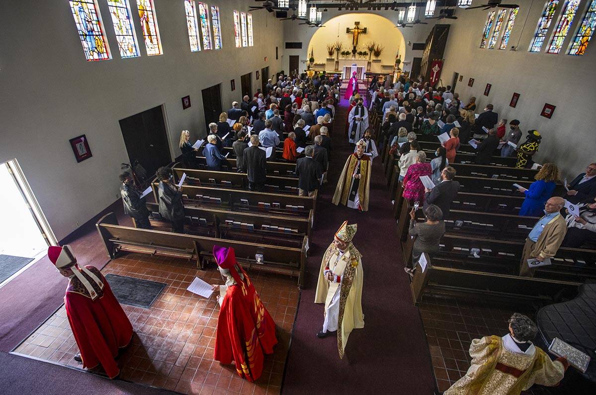 Bishops and others recede from the chapel as Bishop Elizabeth Bonforte Gardner has been consecr ...