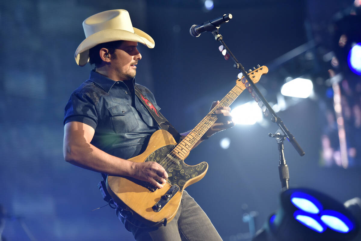 Brad Paisley performs during his Weekend Worrior World Tour at the Allstate Arena on Saturday, ...