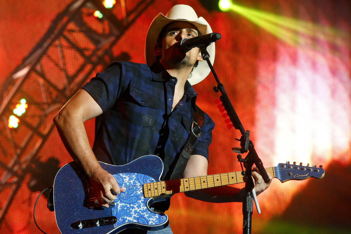 In this June 27, 2015 file photo, Brad Paisley performs during day two of the 2015 FarmBorough ...