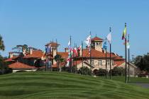 The clubhouse at TPC Sawgrass during the first round of an NCAA golf tournament on Monday, Feb. ...
