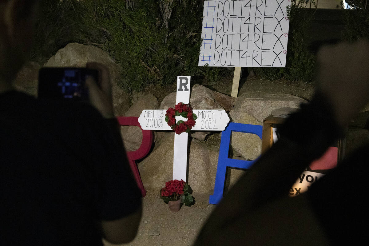 Neighborhood friends photograph a memorial at the scene where teenager Rex Patchett was killed ...