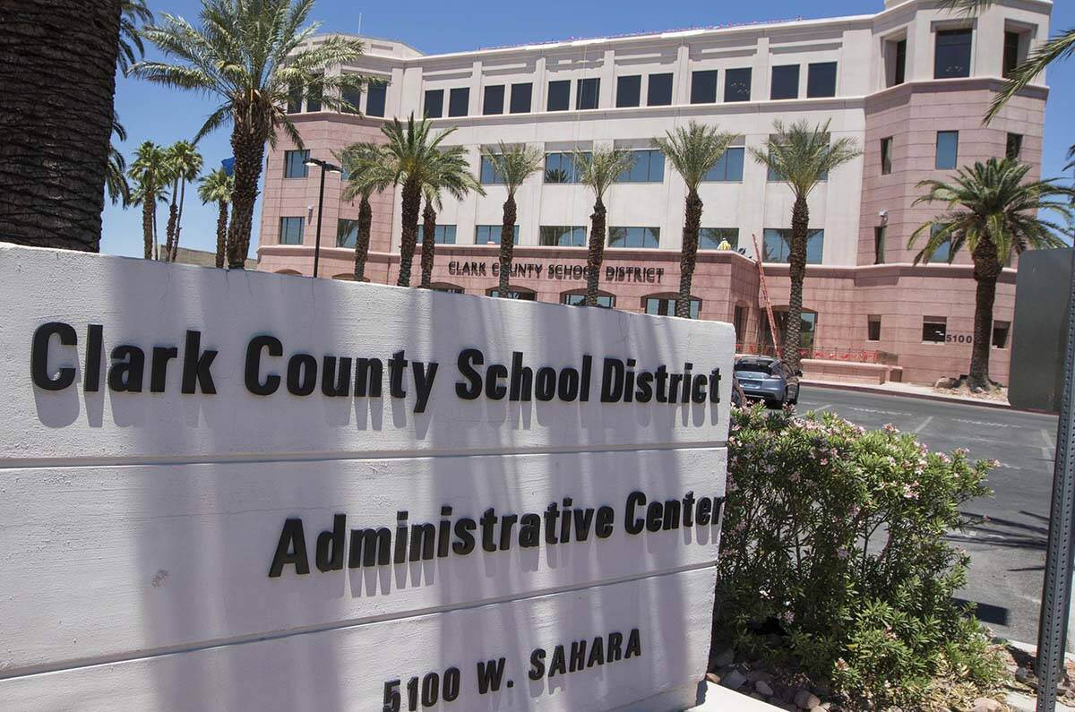 Clark County School District administration building at 5100 West Sahara Ave. in Las Vegas on T ...