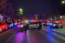 Las Vegas police were investigating a homicide in the 2200 block of North Torrey Pines Drive ar ...
