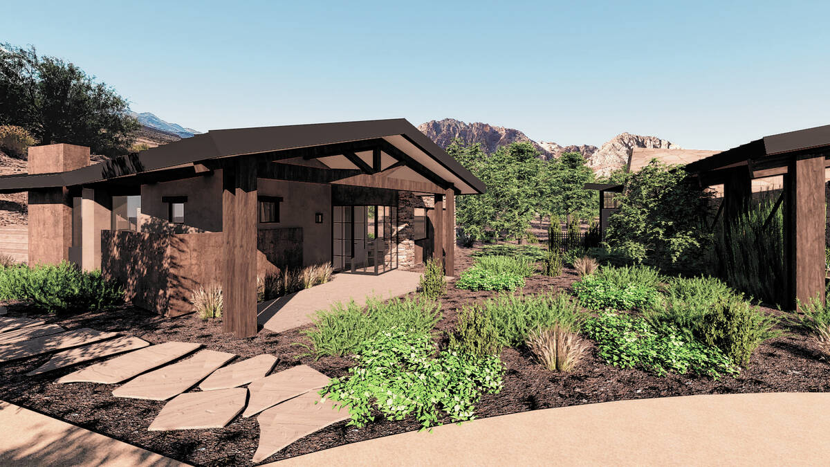 An artist's rendering of a house at The Reserve at Red Rock Canyon, a new luxury housing develo ...
