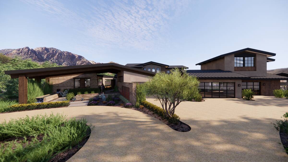 An artist's rendering of a house at The Reserve at Red Rock Canyon, a new luxury housing develo ...