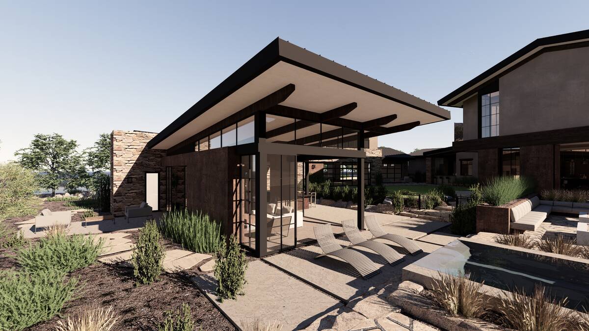 An artist's rendering of a house at The Reserve at Red Rock Canyon, a new luxury housing develo ...