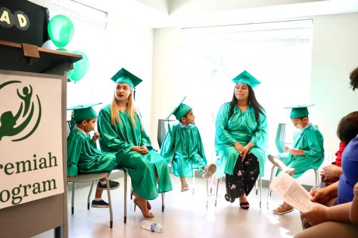 Jeremiah Program members sit during a graduation ceremony in Brooklyn, New York, in 2019. (Cour ...