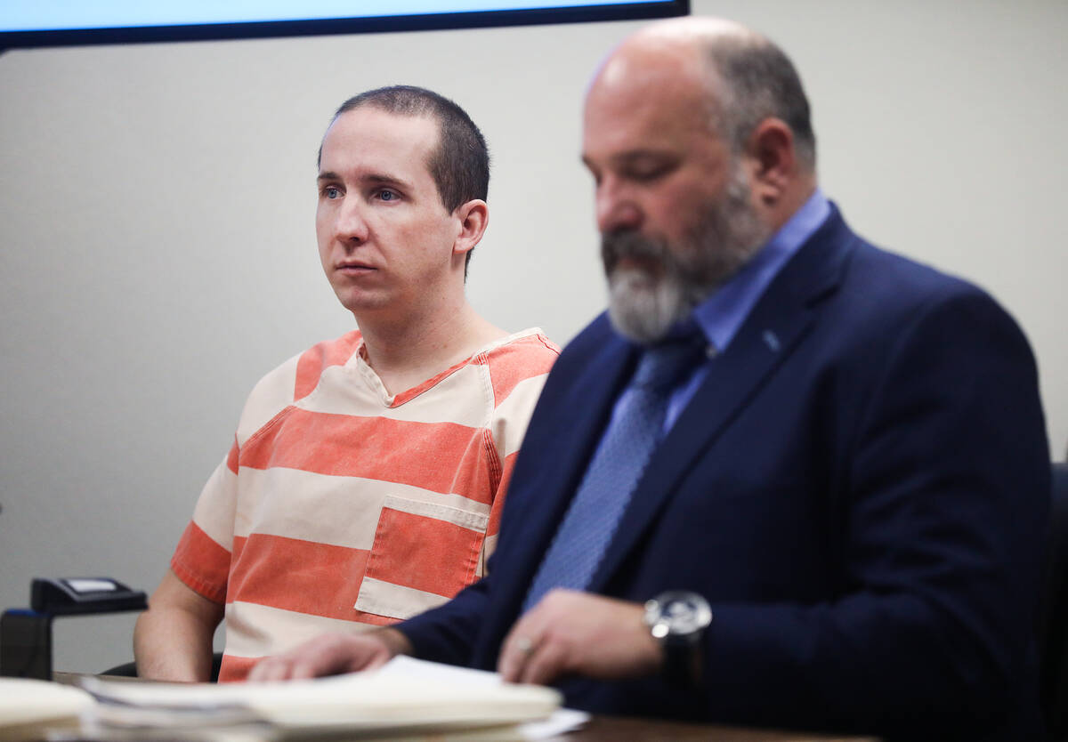 Tyler Kennedy, left, with his attorney Jason Earnest, right, at a hearing where he pleaded guil ...