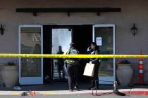 Las Vegas police investigate at Manny's Glow Ultra Lounge & Restaurant, 953 E. Sahara Ave., aft ...