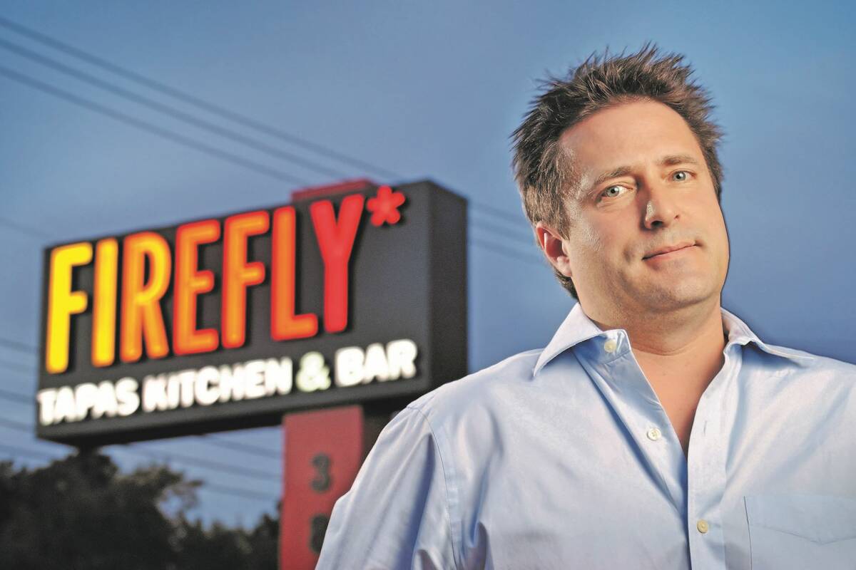 Firefly owner John Simmons poses at his restaurant at 3824 Paradise Road in Las Vegas in Novemb ...