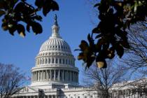 Sunlight shines on the U.S. Capitol dome on Capitol Hill in Washington, Monday, Feb. 21, 2022. ...