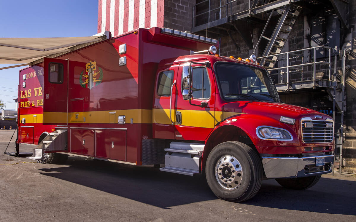 The BRT operations vehicle for the Las Vegas Fire & Rescue Bomb Squad at its fire training cent ...