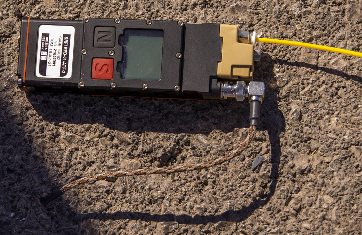 An RFD detonator used during a media tour for the Las Vegas Fire & Rescue Bomb Squad at its fir ...