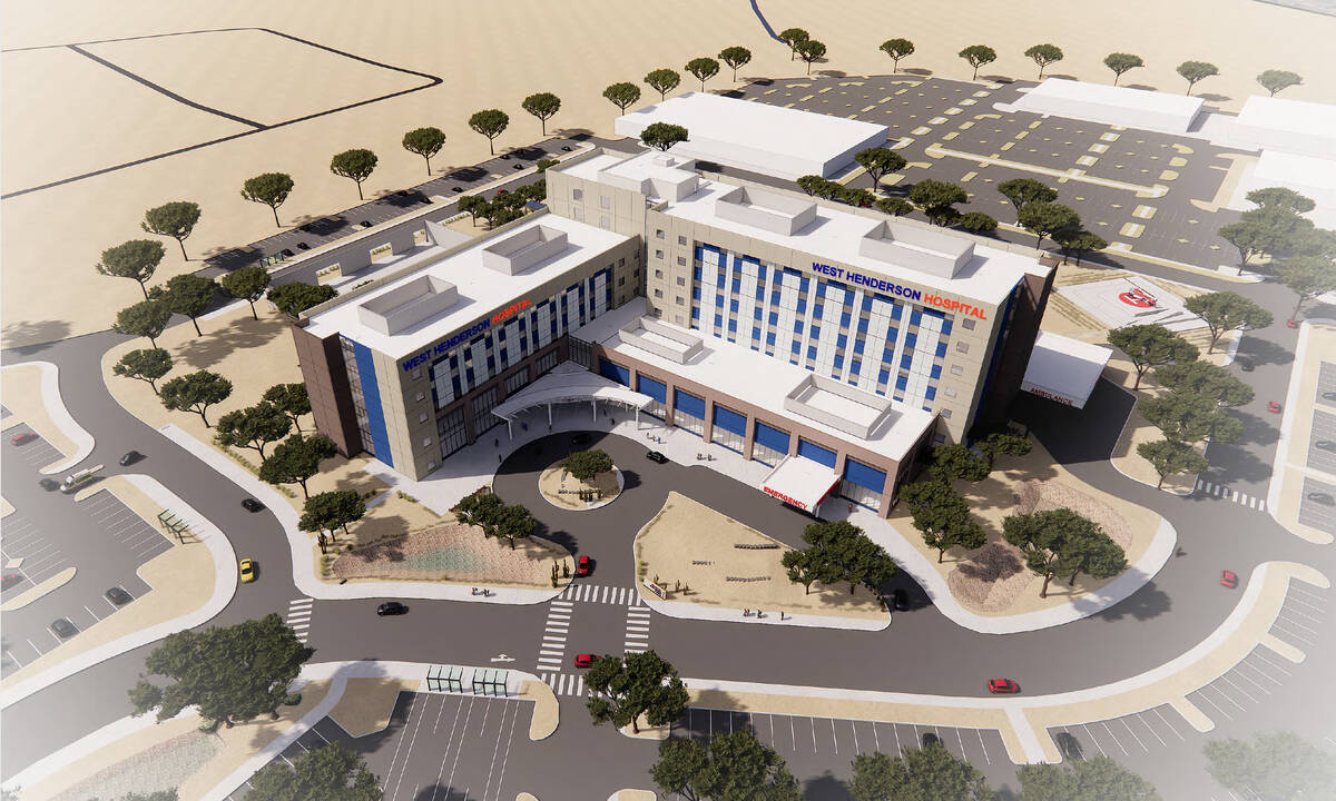 An artist's rendering of the planned West Henderson Hospital. (Valley Health System)