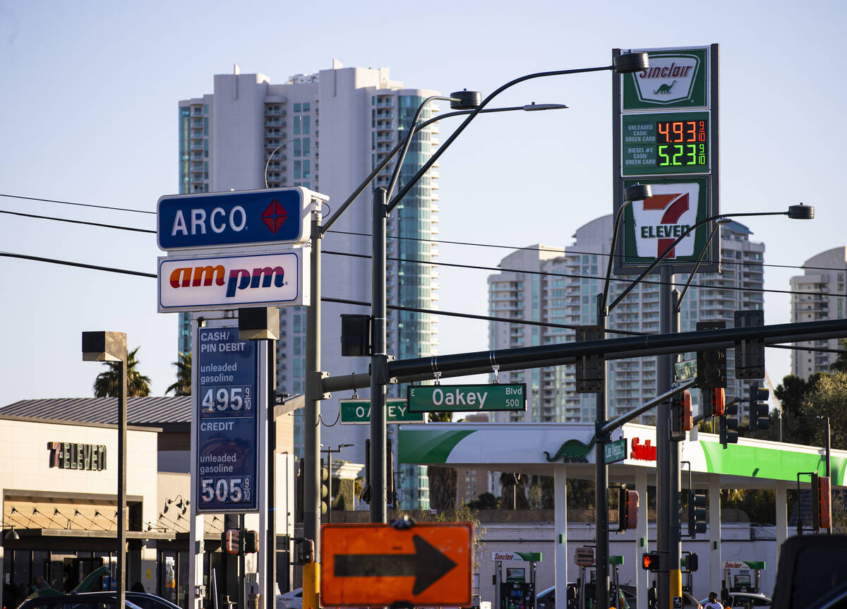 Rising gas prices are seen at  Arco and Sinclair gas stations on Monday, March 14, 2022, in La ...