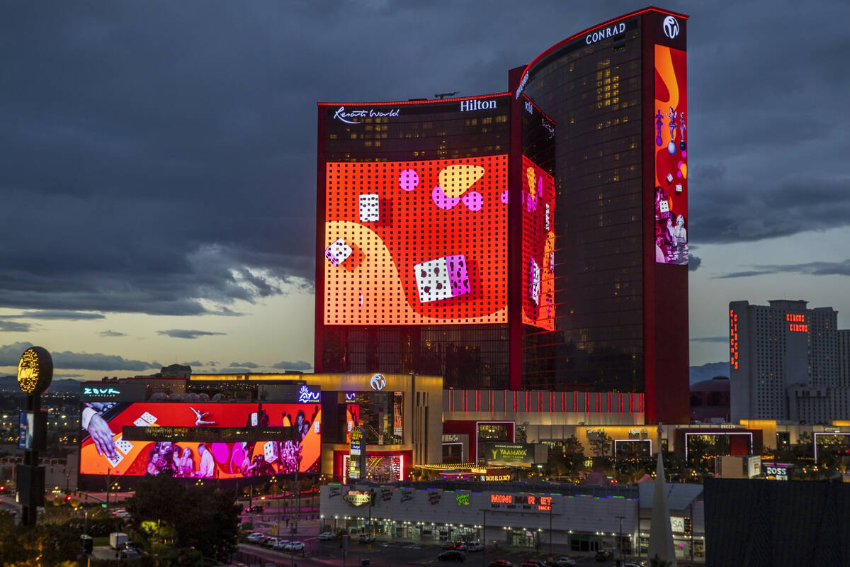 This Jan. 21, 2022, file photo shows Resorts World Las Vegas. (L.E. Baskow/Las Vegas Review-Jo ...