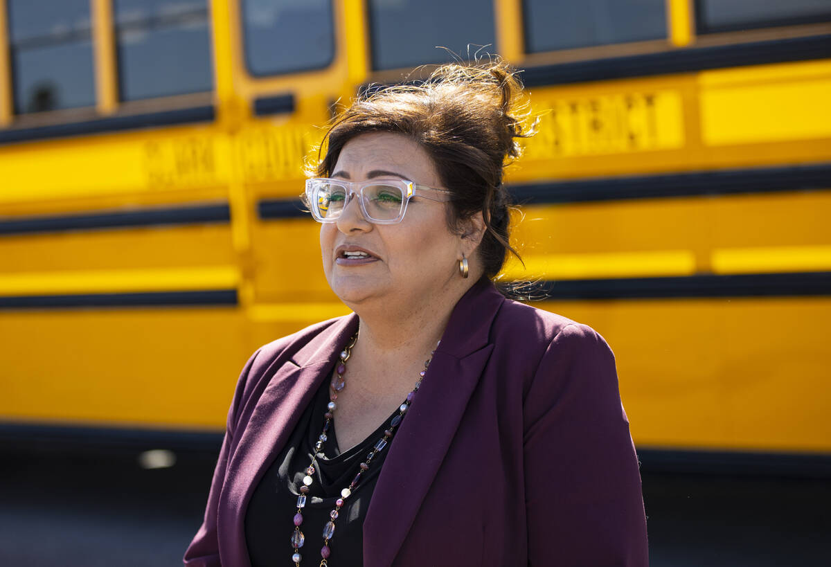 Jennifer Vobis, transportation director at the Clark County School District, talks about the re ...