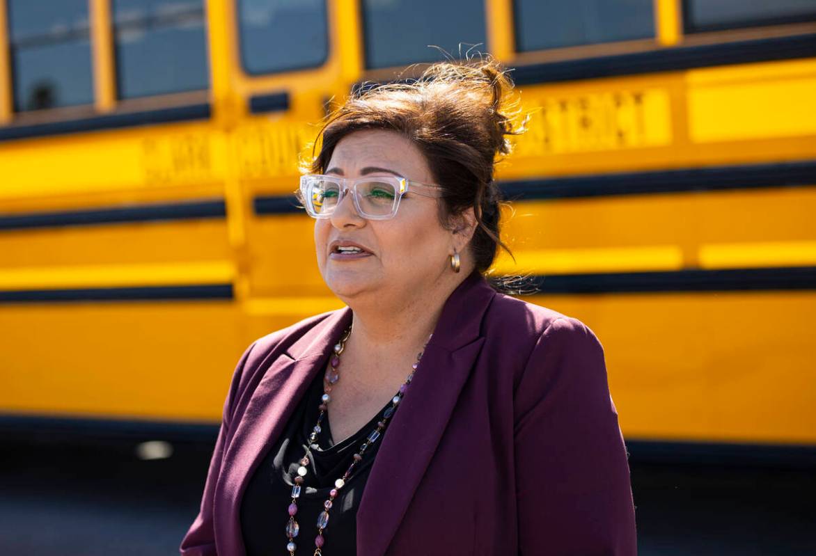 Jennifer Vobis, transportation director at the Clark County School District, talks about the re ...