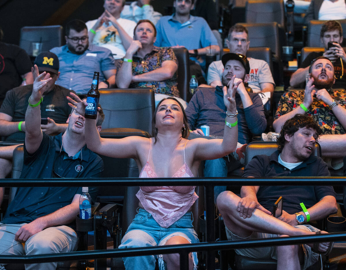 Hailey Kramer of Virginia reacts to a basketball game being played on the second day of March M ...