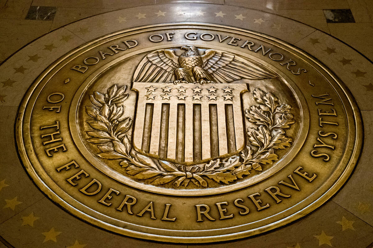 The seal of the Board of Governors of the United States Federal Reserve System. (AP Photo/Andre ...